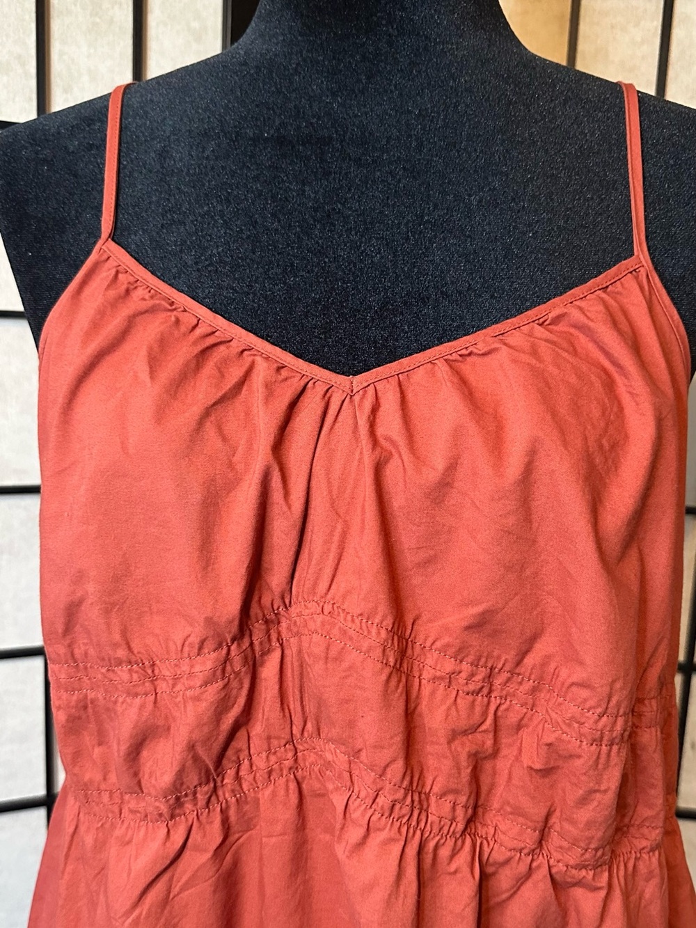 Spaghetti Strap Tiered Maxi Dress- Rust - Picture 3 of 7